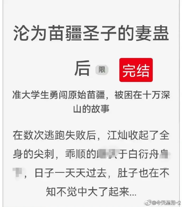 《沦为苗疆圣子的妻蛊后》全文免费在线阅读 苗疆圣子小说狐狸雨完结版TXT资源下载