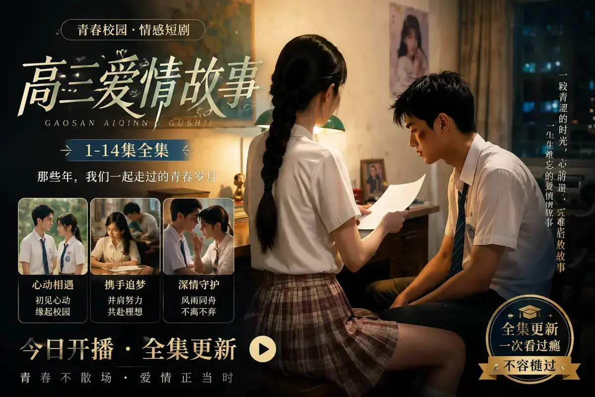 《AI 短剧高三爱情故事》高清完整版在线观看 - 林澈苏晚晴校园恋曲初见心动误会虐心毕业告白 - 高三爱情故事中字无删减全集免费播放